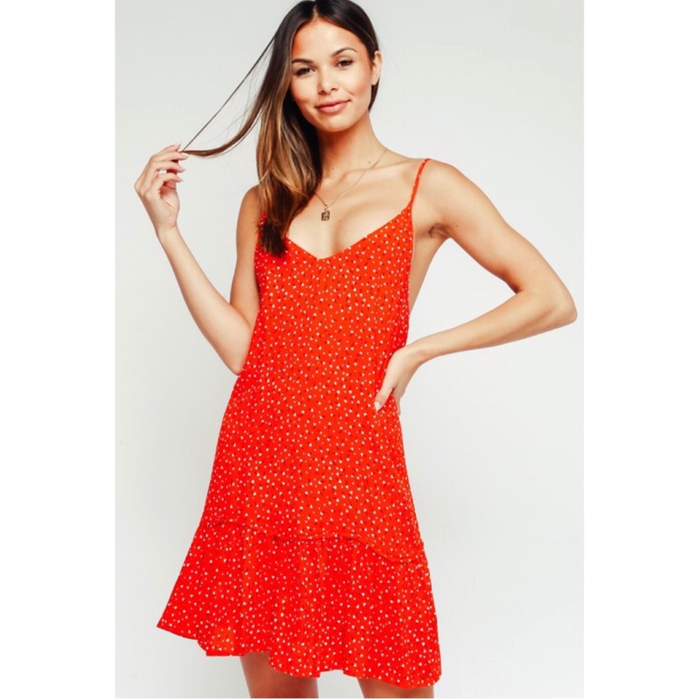 Red Floral Mini Sundress